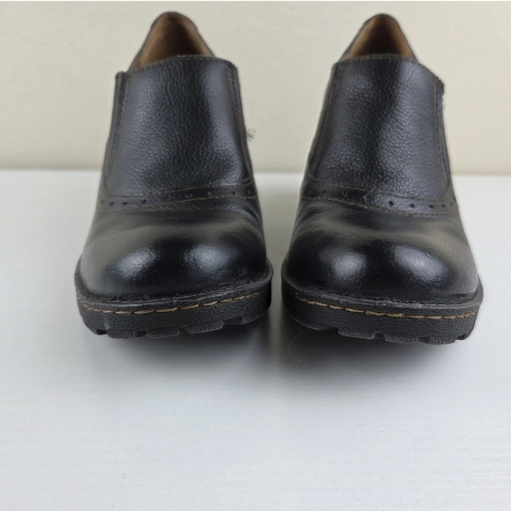 B.O.C.‎ Sorla Block Heel Black Pebble Leather Slip On Stretch Ankle Booties 8 - Picture 3 of 10